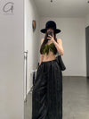 Mutedance 24 Spring/Summer Silk Elastic Waist Loose Pants MD-MD24SS13-SHENHE sepia PM114